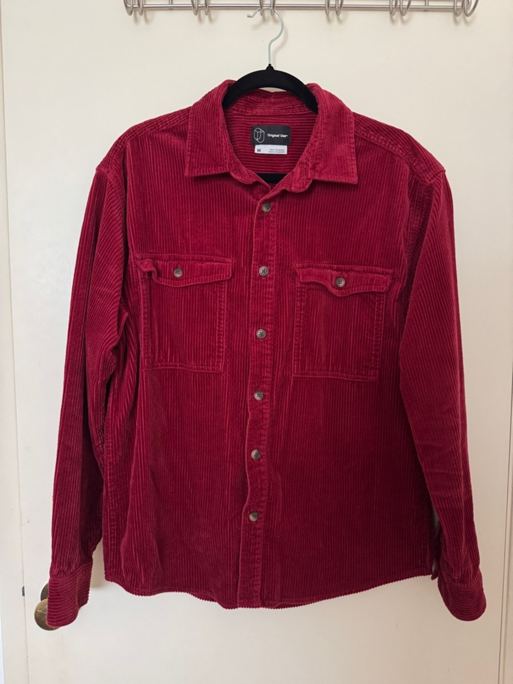 Original Use Burgundy Corduroy Button-Up Shirt Jacket size M